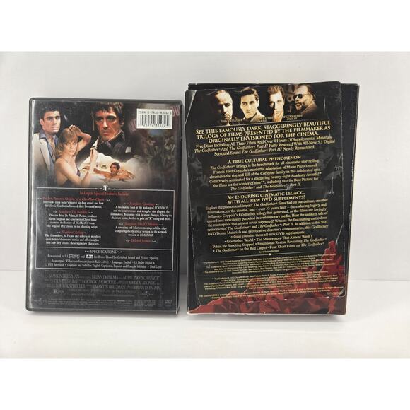 Mafia Movie Dvd Collection Scarface - Anniveersary Ed. & The Godfather Trilogy - Picture 2 of 2